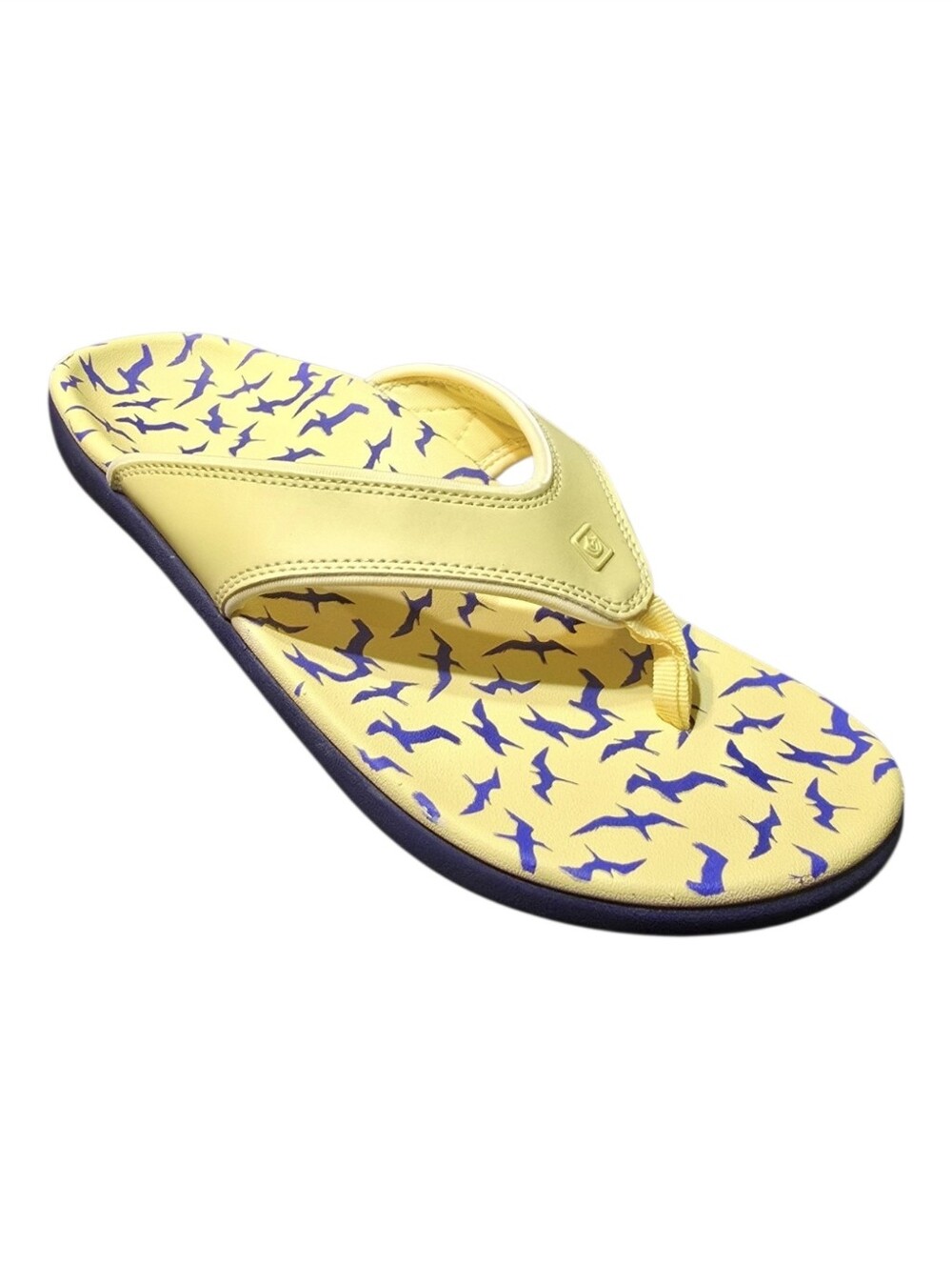 🦅 NWT Spenco Yumi Ocean Yellow Sea Birds Orthotic Flip Flops
